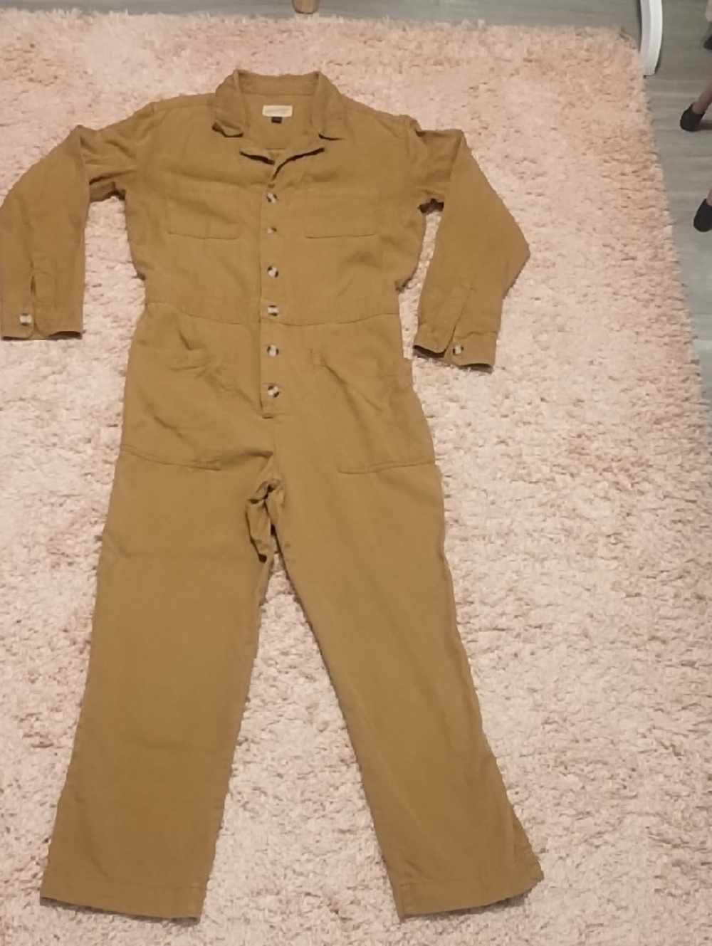 Universal Thread Mustard Button-Front Utility Jumpsuit